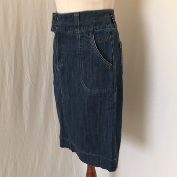 COLORADO womens 8 denim skirt 4 pockets mid blue back split front fly - Picture 5 of 16